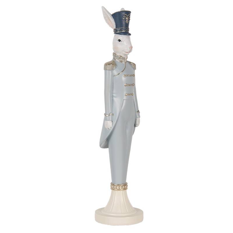 Clayre & Eef Figurine décorative Lapin 45 cm Blanc Bleu Plastique