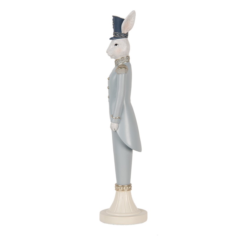 Clayre & Eef Figurine décorative Lapin 45 cm Blanc Bleu Plastique