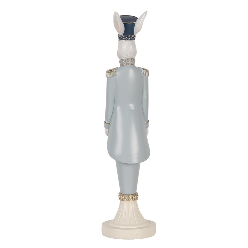 Clayre & Eef Figurine décorative Lapin 35 cm Blanc Bleu Plastique