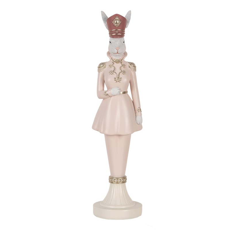 Clayre & Eef Statuetta decorativa Coniglio 35 cm Bianco Rosa  Plastica