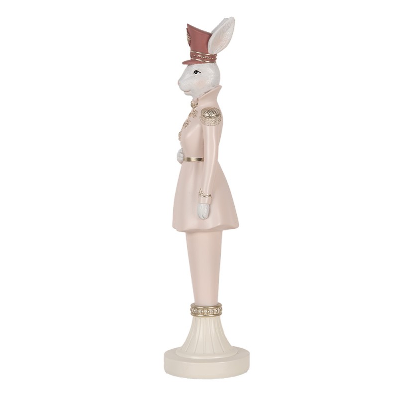 Clayre & Eef Statuetta decorativa Coniglio 35 cm Bianco Rosa  Plastica
