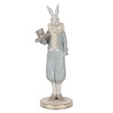 Clayre & Eef Figurine décorative Lapin 31 cm Blanc Bleu Plastique