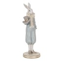 Clayre & Eef Figurine décorative Lapin 31 cm Blanc Bleu Plastique