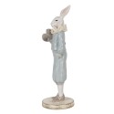 Clayre & Eef Figurine décorative Lapin 31 cm Blanc Bleu Plastique