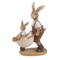 Clayre & Eef Statuetta decorativa Conigli 15x7x21 cm Marrone Beige Plastica