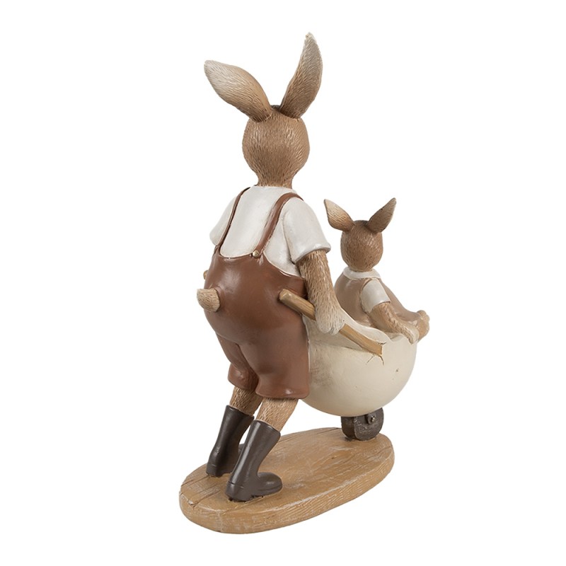 Clayre & Eef Statuetta decorativa Conigli 15x7x21 cm Marrone Beige Plastica