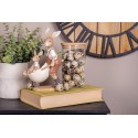 Clayre & Eef Statuetta decorativa Conigli 15x7x21 cm Marrone Beige Plastica