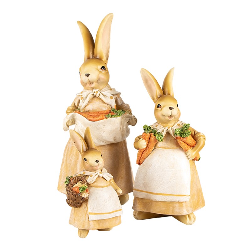 Clayre & Eef Statuetta decorativa Coniglio 26 cm Marrone Plastica