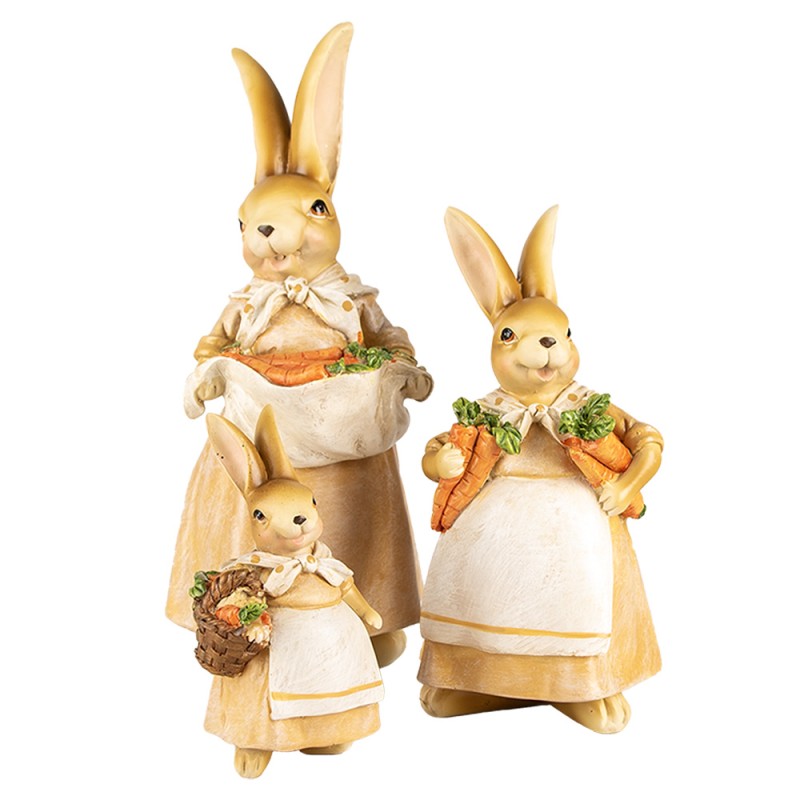 Clayre & Eef Statuetta decorativa Coniglio 13 cm Marrone Plastica