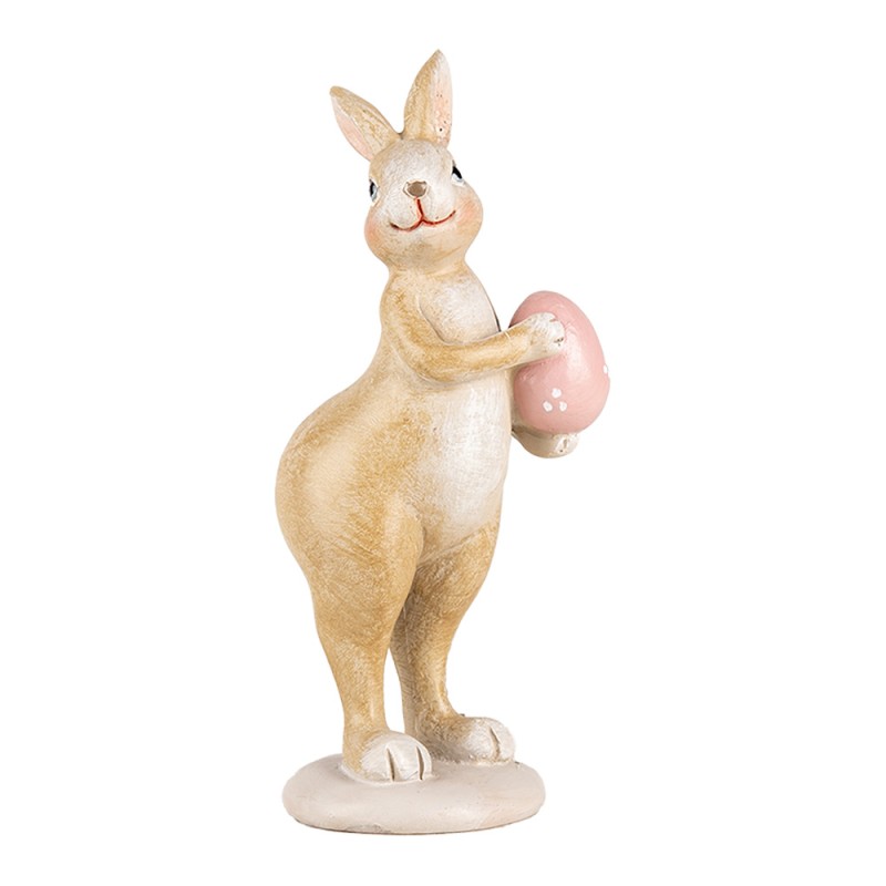 Clayre & Eef Decorative Figurine Rabbit 13 cm Beige Plastic