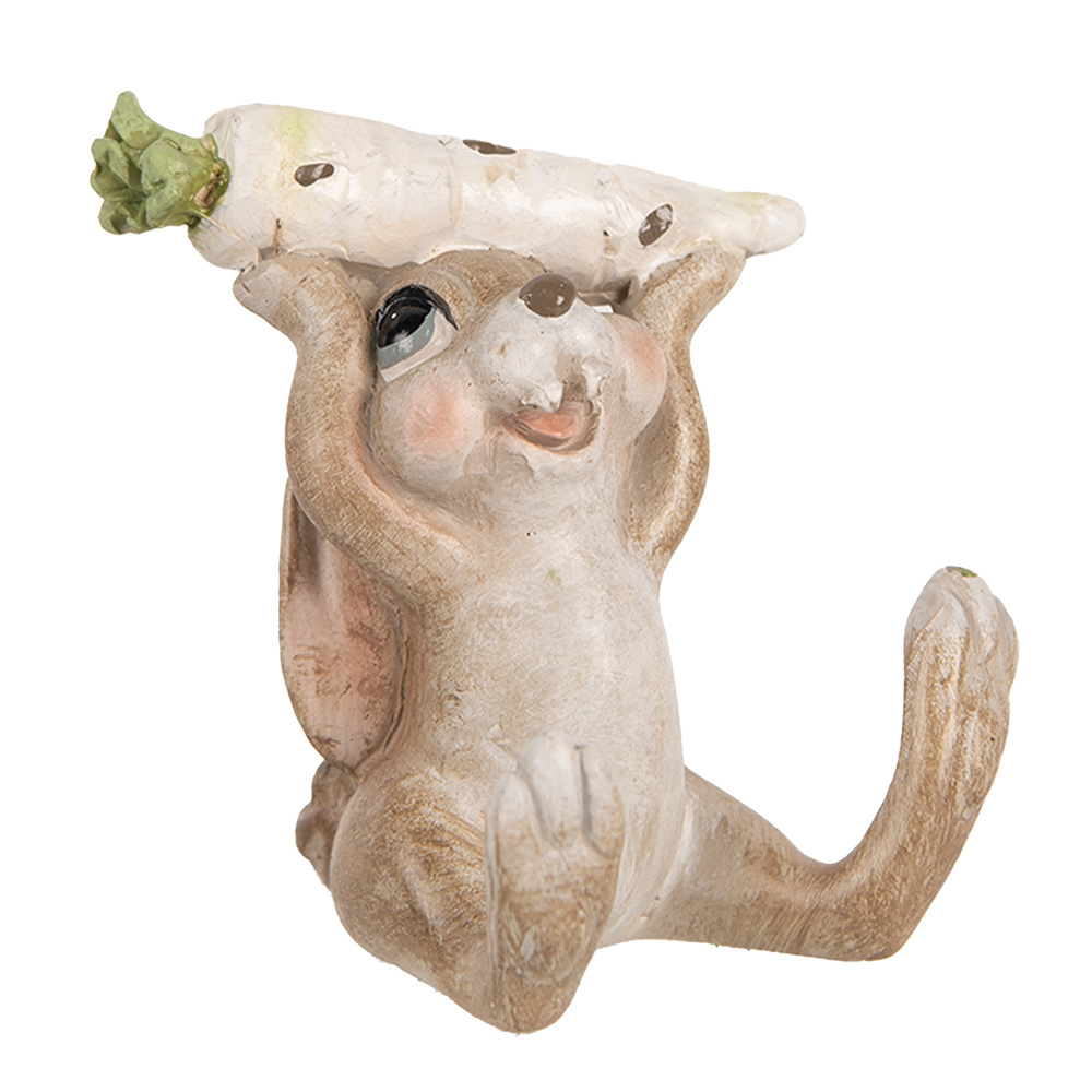 Clayre & Eef Decoratie Beeld Konijn 6x5x7 cm Beige Kunststof afbeelding 1