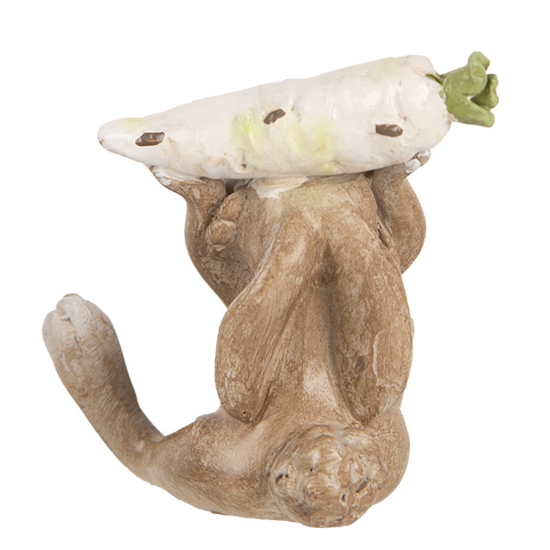 Clayre & Eef Statuetta decorativa Coniglio 6x5x7 cm Beige Plastica