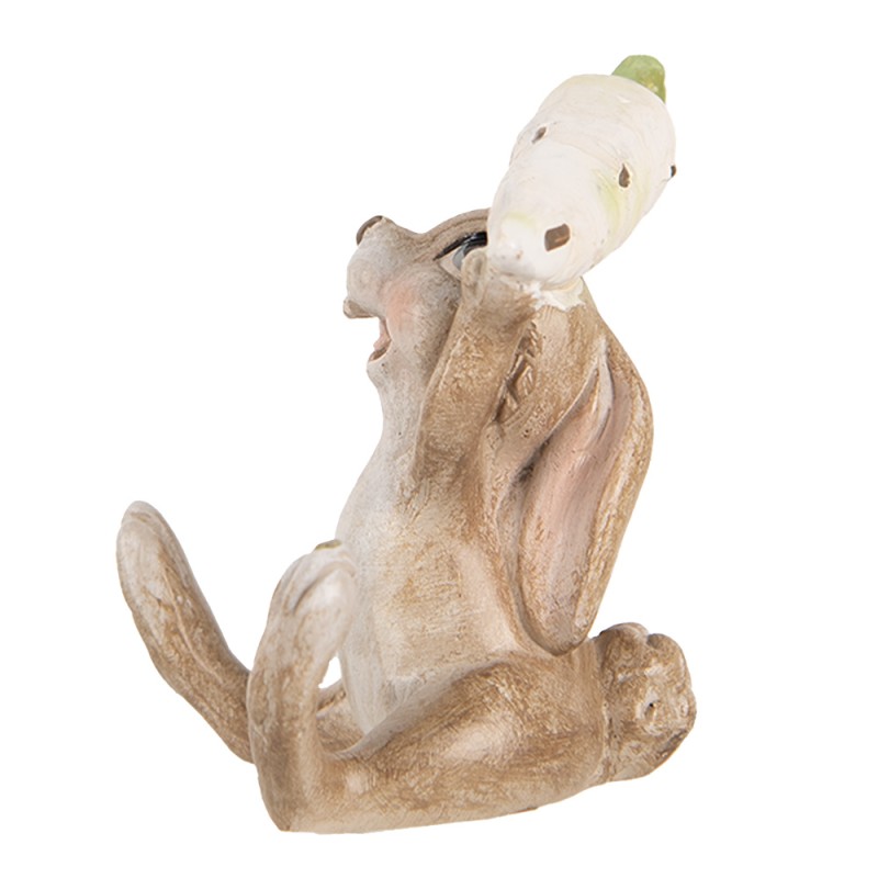 Clayre & Eef Statuetta decorativa Coniglio 6x5x7 cm Beige Plastica