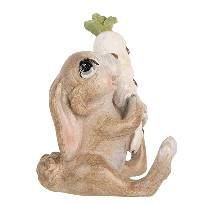 Clayre & Eef Figurine décorative Lapin 6x5x7 cm Beige Plastique