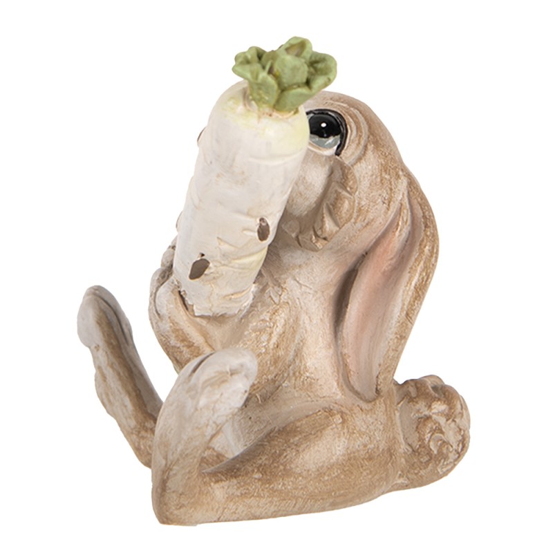 Clayre & Eef Figurine décorative Lapin 6x5x7 cm Beige Plastique