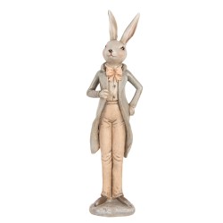 Clayre & Eef Statuetta decorativa Coniglio 24 cm Beige Plastica