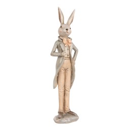 Clayre & Eef Statuetta decorativa Coniglio 24 cm Beige Plastica
