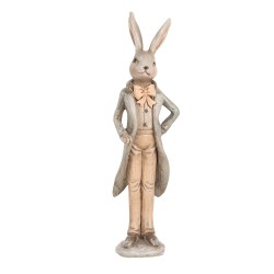 Clayre & Eef Decoratie Beeld Konijn 17 cm Beige Kunststof