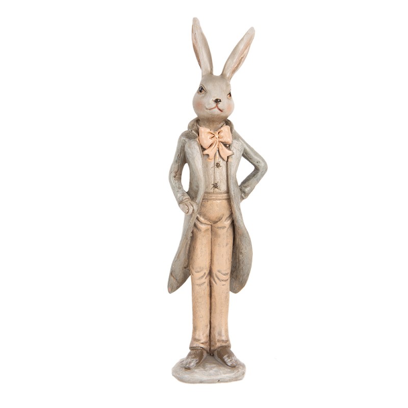Clayre & Eef Dekorationsfigur Kaninchen 17 cm Beige Kunststoff