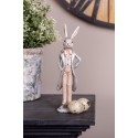 Clayre & Eef Dekorationsfigur Kaninchen 17 cm Beige Kunststoff