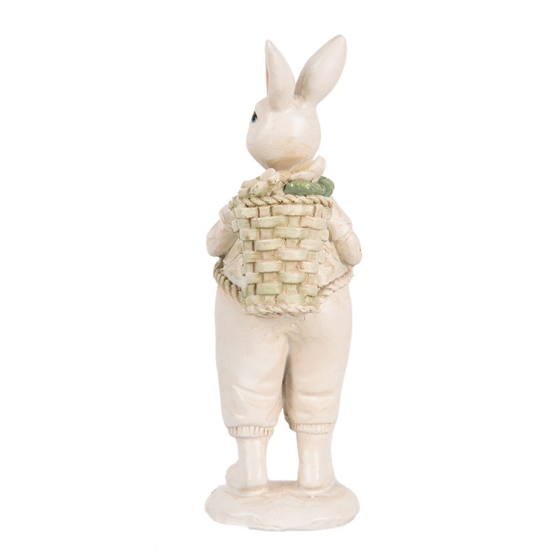 Clayre & Eef Decoratie Beeld Konijn 17 cm Wit Kunststof