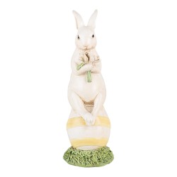 Clayre & Eef Dekorationsfigur Kaninchen 19 cm Weiß Kunststoff