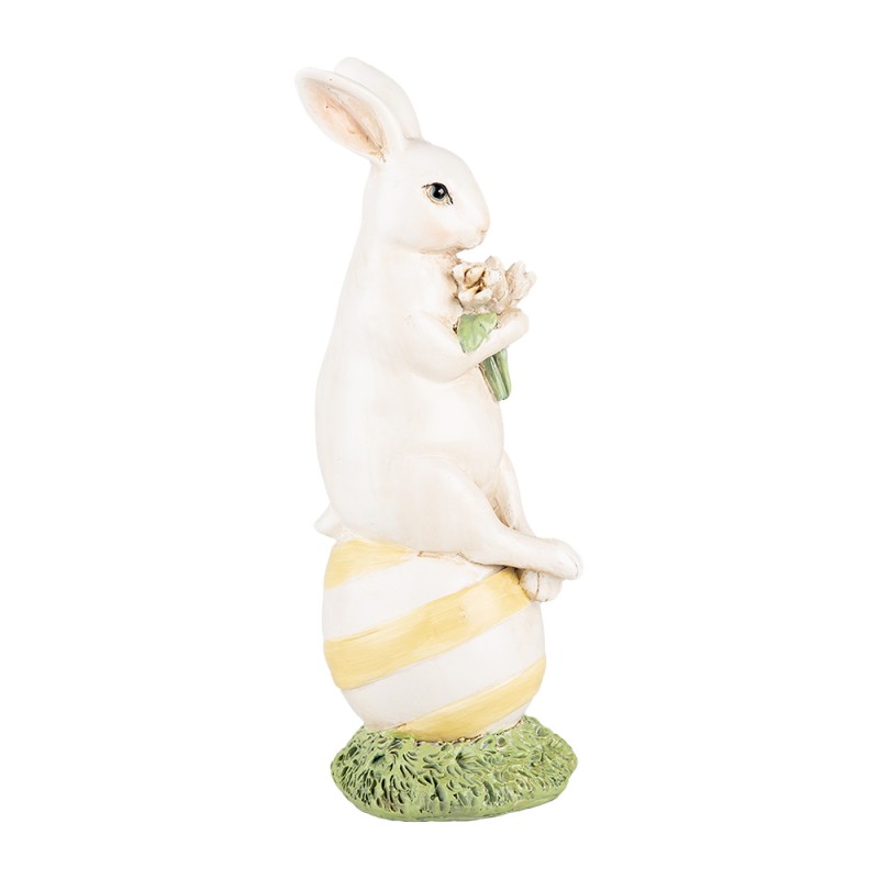 Clayre & Eef Decorative Figurine Rabbit 19 cm White Plastic
