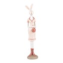Clayre & Eef Statuetta decorativa Coniglio 22 cm Bianco Rosa  Plastica