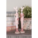 Clayre & Eef Statuetta decorativa Coniglio 22 cm Bianco Rosa  Plastica
