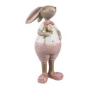 Clayre & Eef Figurine décorative Lapin 11 cm Beige Rose Plastique