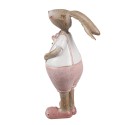 Clayre & Eef Figurine décorative Lapin 11 cm Beige Rose Plastique