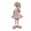 Clayre & Eef Statuetta decorativa Coniglio 11 cm Beige Rosa  Plastica