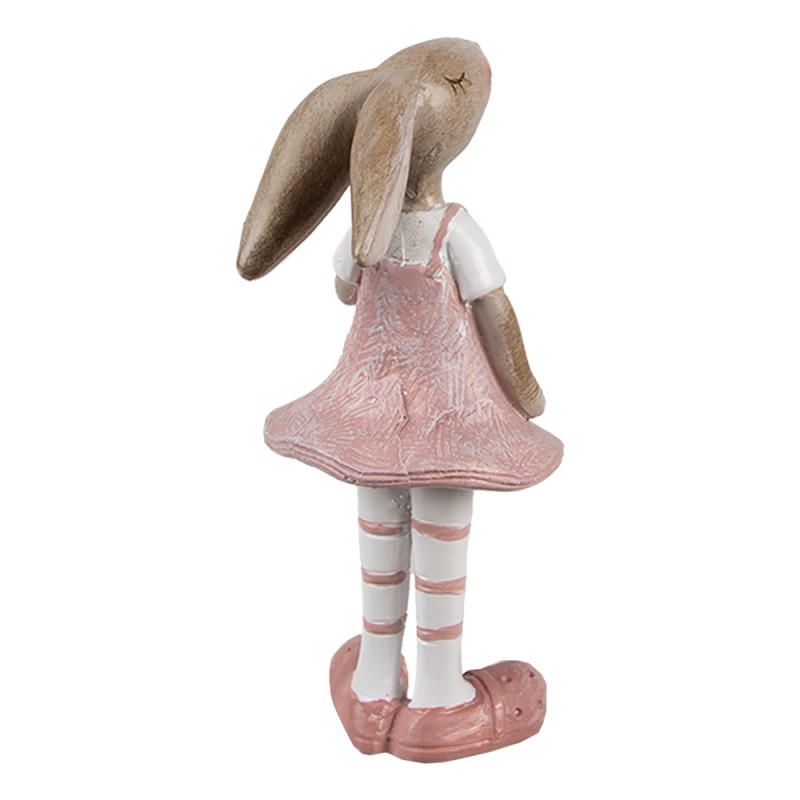 Clayre & Eef Statuetta decorativa Coniglio 11 cm Beige Rosa  Plastica