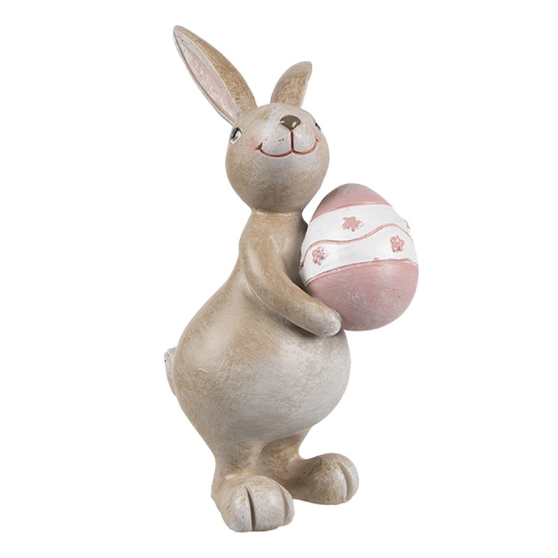 Clayre & Eef Statuetta decorativa Coniglio 15 cm Beige Plastica