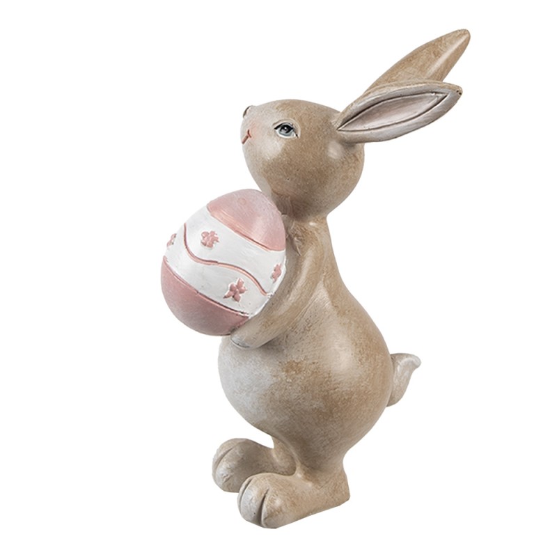 Clayre & Eef Statuetta decorativa Coniglio 15 cm Beige Plastica