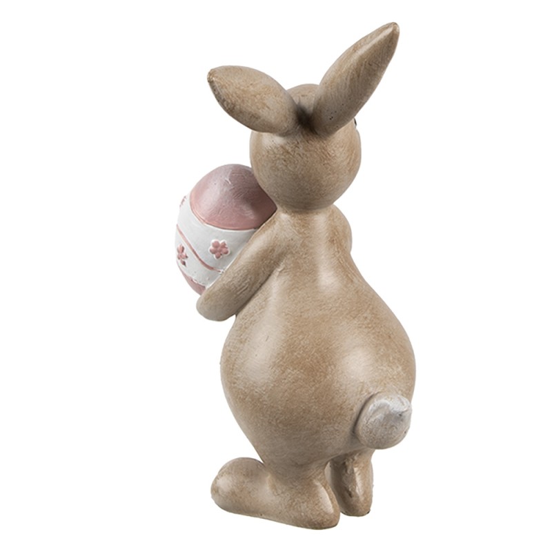 Clayre & Eef Statuetta decorativa Coniglio 15 cm Beige Plastica