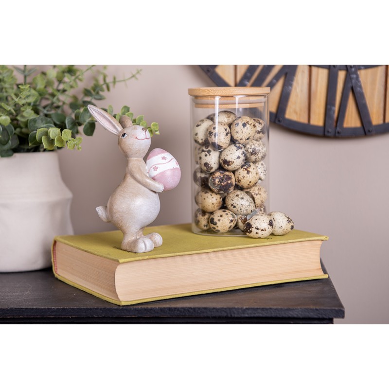 Clayre & Eef Statuetta decorativa Coniglio 15 cm Beige Plastica