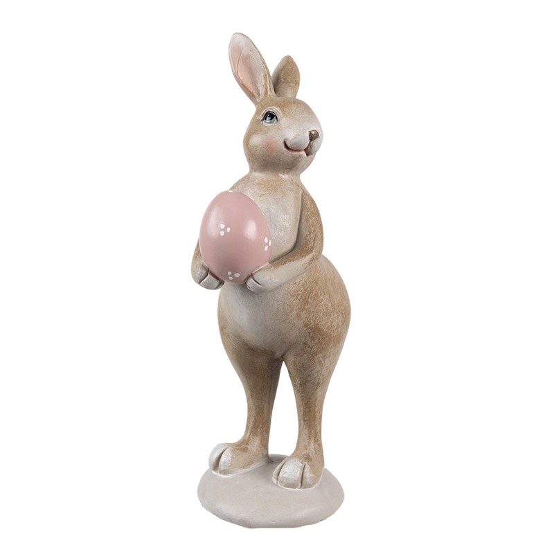 Clayre & Eef Statuetta decorativa Coniglio 18 cm Beige Plastica