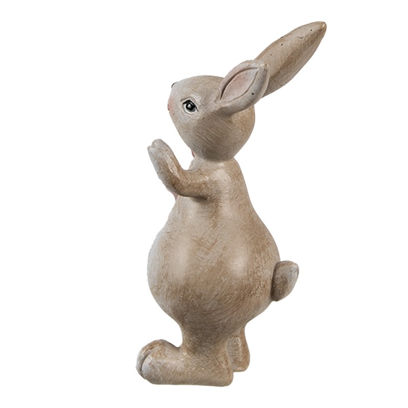 Clayre & Eef Figurine décorative Lapin 5x4x11 cm Beige Plastique