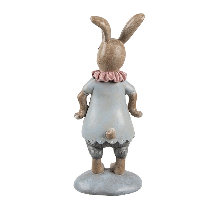 Clayre & Eef Dekorationsfigur Kaninchen 19 cm Beige Blau Kunststoff
