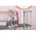 Clayre & Eef Dekorationsfigur Kaninchen 19 cm Beige Blau Kunststoff