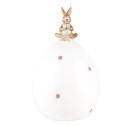 Clayre & Eef Figurine décorative Lapin Ø 10x16 cm Blanc Plastique