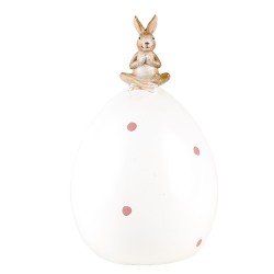Clayre & Eef Decorative Figurine Rabbit Ø 10x16 cm White Plastic