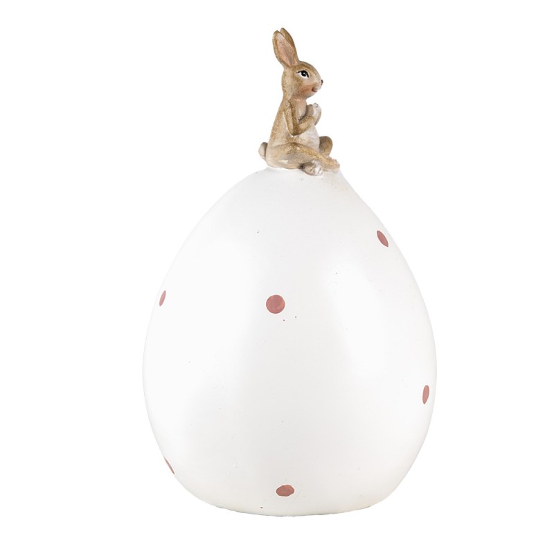 Clayre & Eef Figurine décorative Lapin Ø 10x16 cm Blanc Plastique