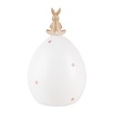 Clayre & Eef Figurine décorative Lapin Ø 10x16 cm Blanc Plastique