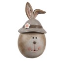 Clayre & Eef Figurine décorative Lapin Ø 7x13 cm Beige Marron Plastique