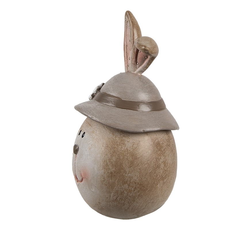 Clayre & Eef Figurine décorative Lapin Ø 7x13 cm Beige Marron Plastique