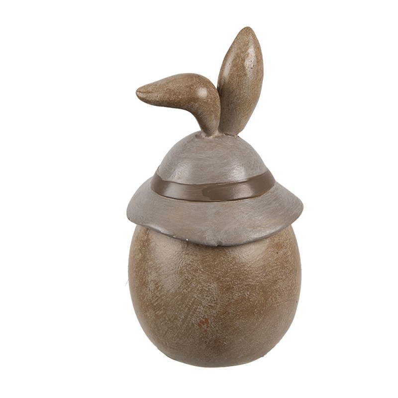 Clayre & Eef Figurine décorative Lapin Ø 7x13 cm Beige Marron Plastique