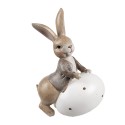 Clayre & Eef Dekorationsfigur Kaninchen 17 cm Beige Kunststoff