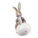 Clayre & Eef Dekorationsfigur Kaninchen 17 cm Beige Kunststoff